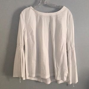 NBW loft white Colton top with bell sleeves